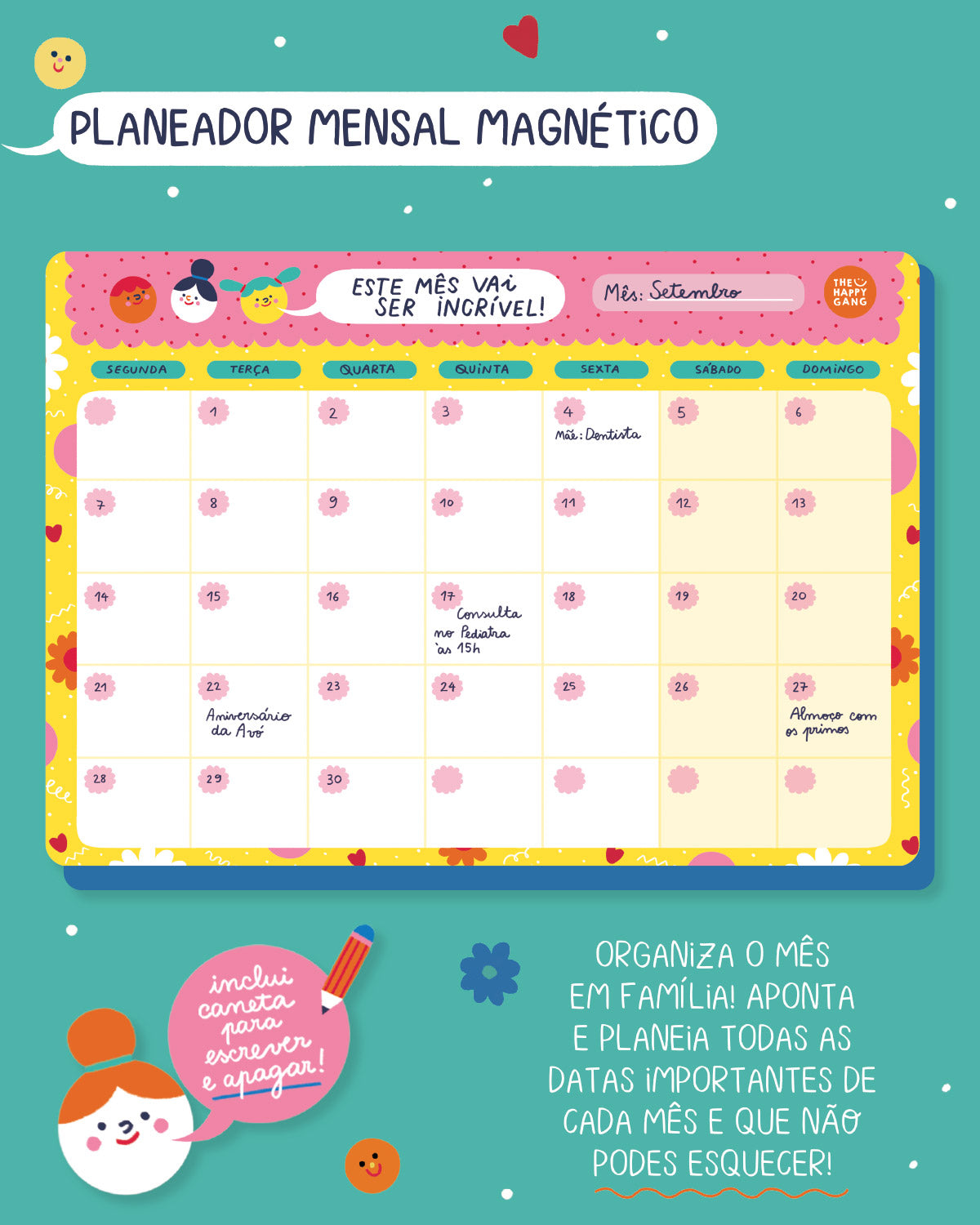 Planeador Mensal Magnético - Planeadores - The Happy Gang