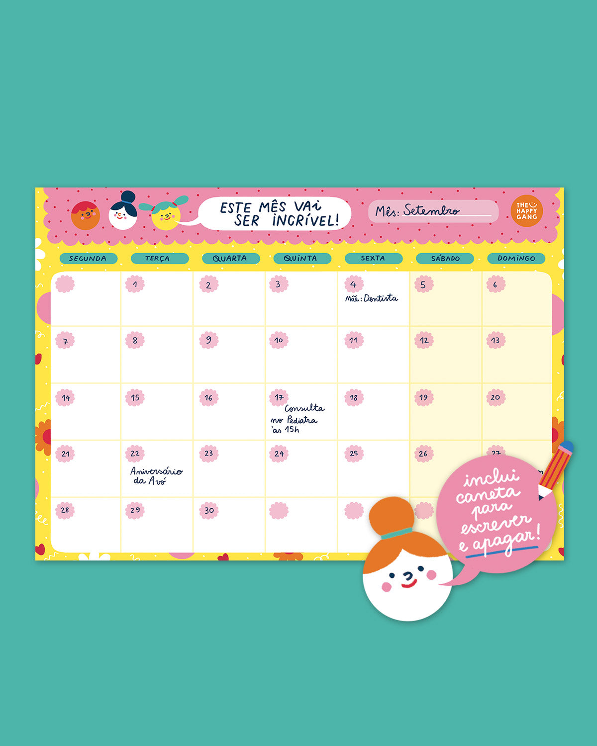 Planeador Mensal Magnético - Planeadores - The Happy Gang